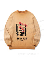 Unisex Bauhaus Geometric Bird Gradient Casual sweater