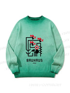 Unisex Bauhaus Geometric Bird Gradient Casual sweater