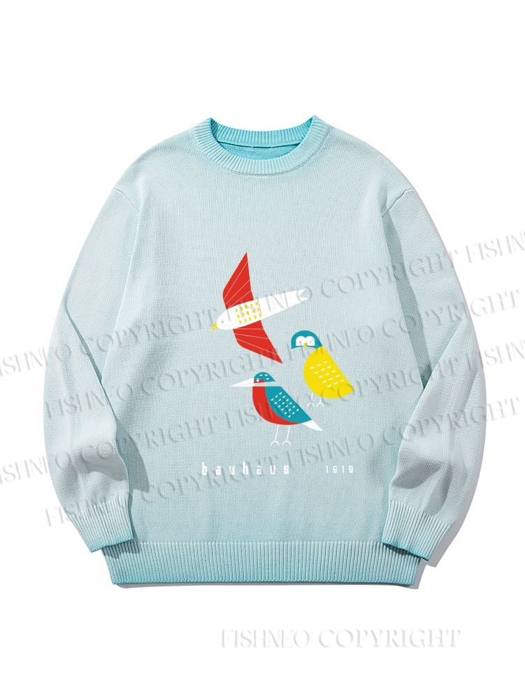 Unisex Bauhaus Bird Gradient Casual sweater