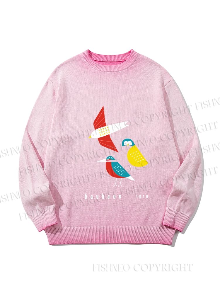 Unisex Bauhaus Bird Gradient Casual sweater