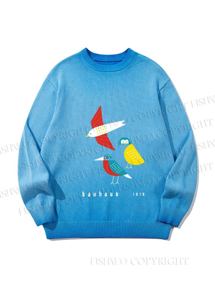 Unisex Bauhaus Bird Gradient Casual sweater