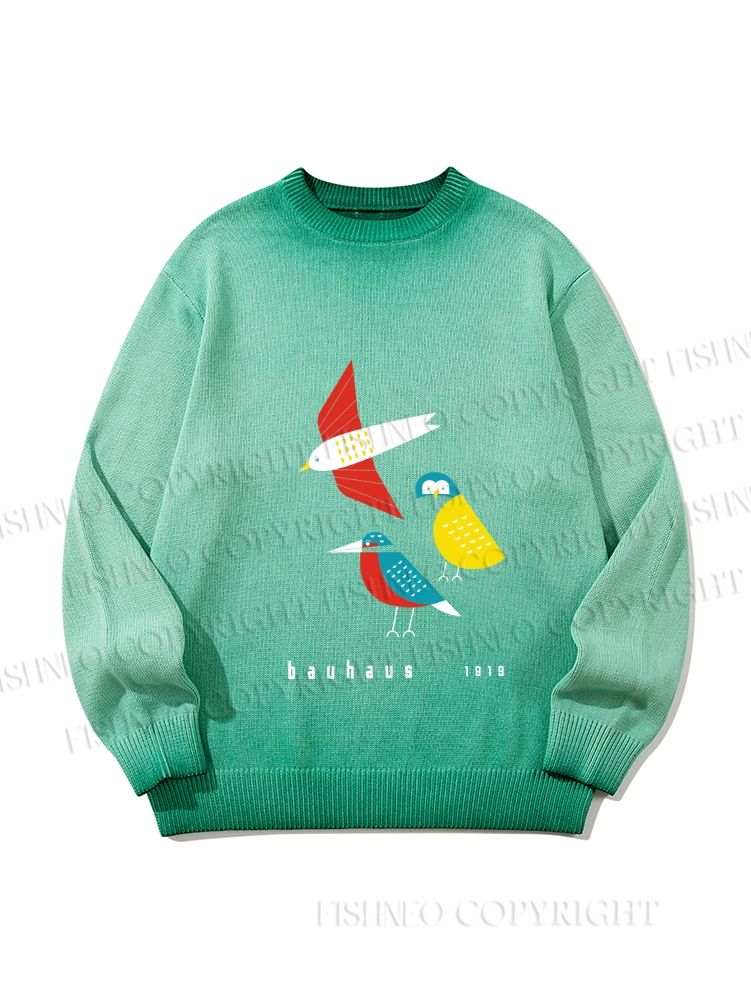 Unisex Bauhaus Bird Gradient Casual sweater