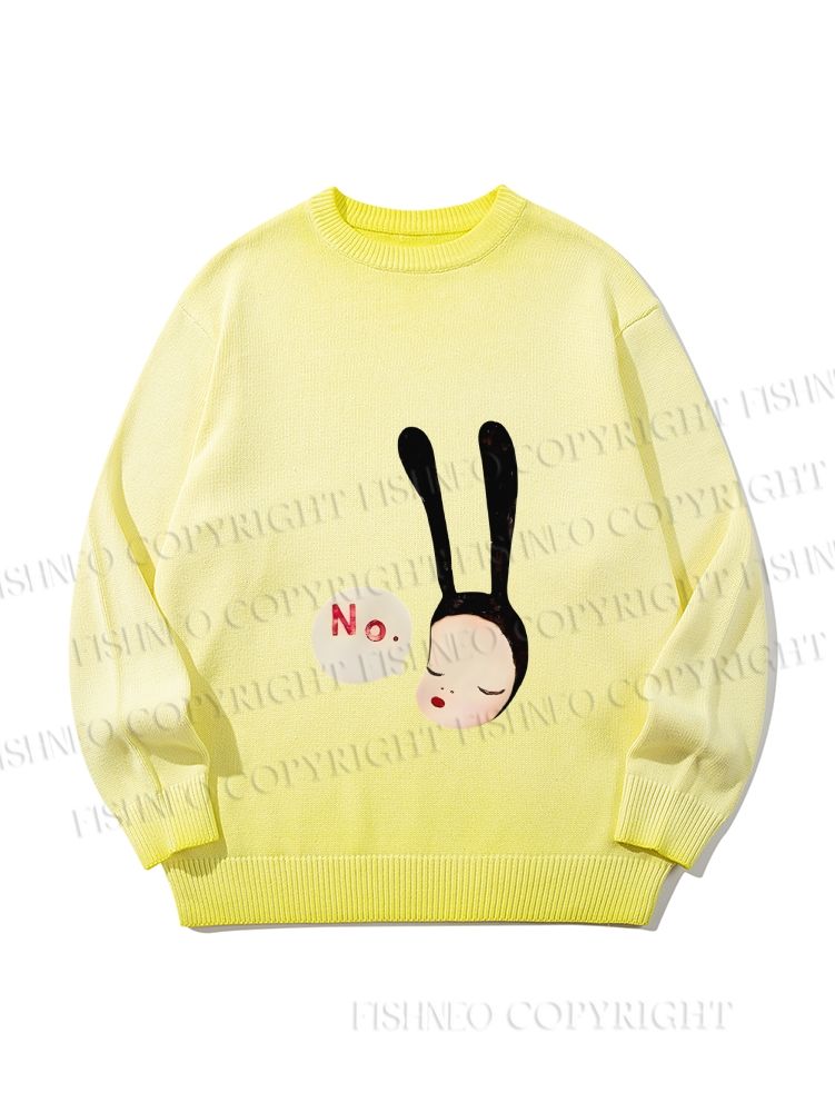 Unisex Yoshitomo Nara Gradient Casual sweater