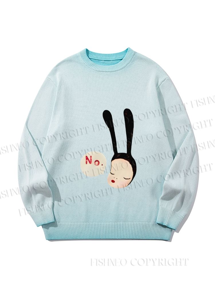 Unisex Yoshitomo Nara Gradient Casual sweater