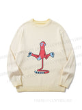 Unisex Red Monkey Tailstand Gradient Casual sweater