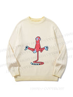 Unisex Red Monkey Tailstand Gradient Casual sweater