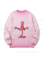 Unisex Red Monkey Tailstand Gradient Casual sweater