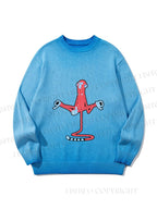 Unisex Red Monkey Tailstand Gradient Casual sweater