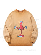 Unisex Red Monkey Tailstand Gradient Casual sweater