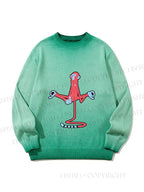 Unisex Red Monkey Tailstand Gradient Casual sweater