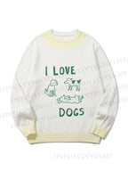 Unisex I Love Dogs Gradient Casual sweater