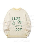 Unisex I Love Dogs Gradient Casual sweater