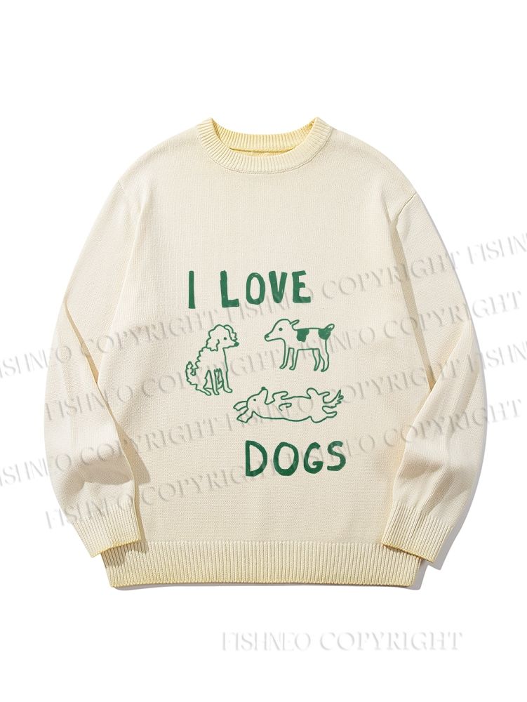 Unisex I Love Dogs Gradient Casual sweater