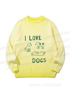 Unisex I Love Dogs Gradient Casual sweater