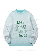 Unisex I Love Dogs Gradient Casual sweater