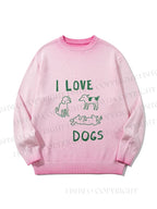 Unisex I Love Dogs Gradient Casual sweater