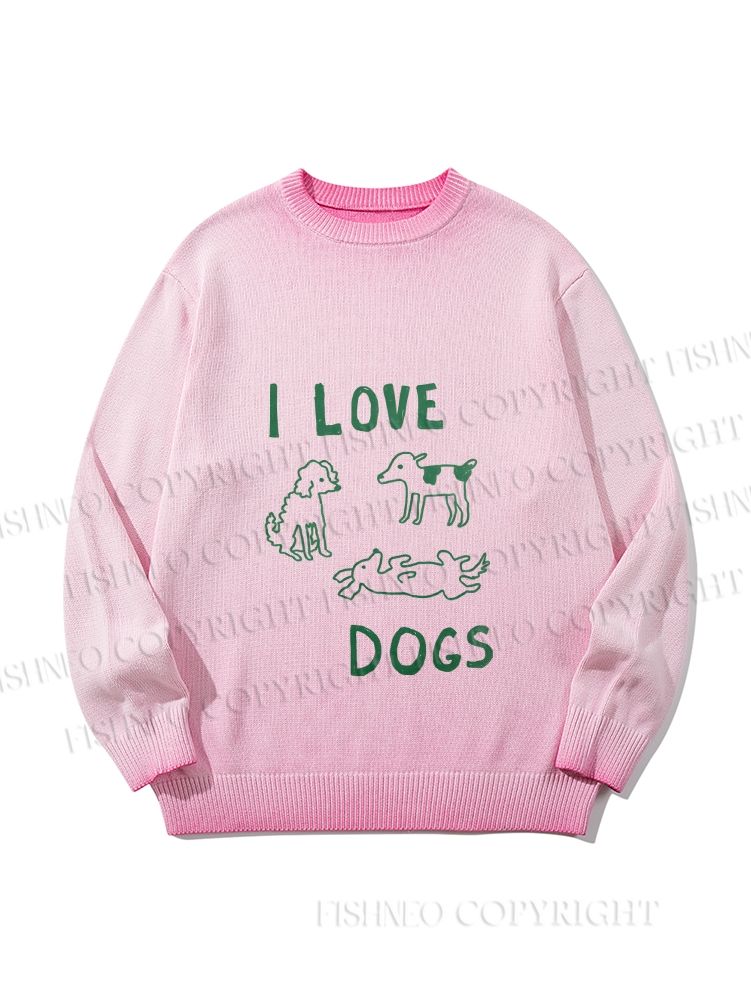 Unisex I Love Dogs Gradient Casual sweater