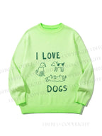 Unisex I Love Dogs Gradient Casual sweater