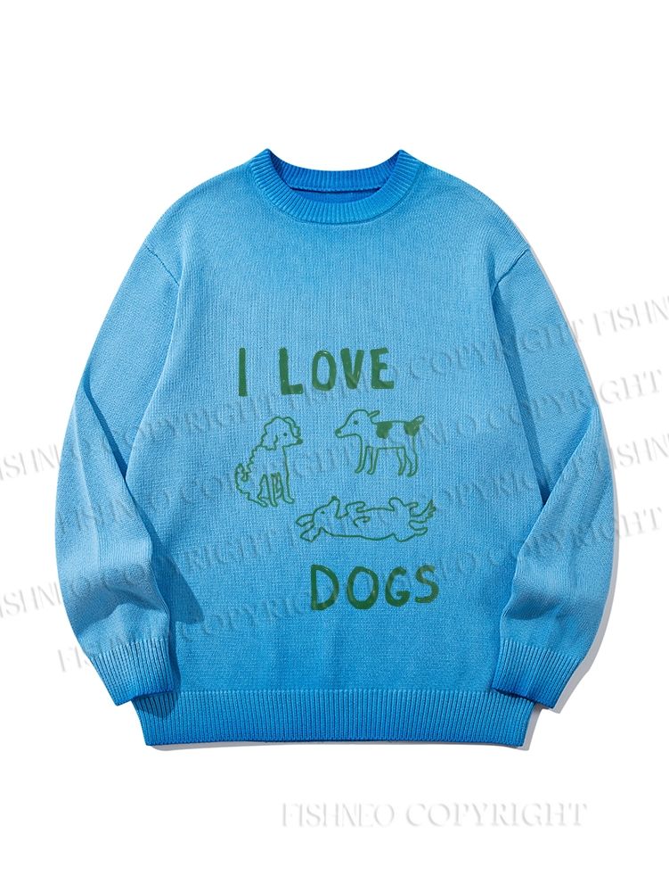 Unisex I Love Dogs Gradient Casual sweater