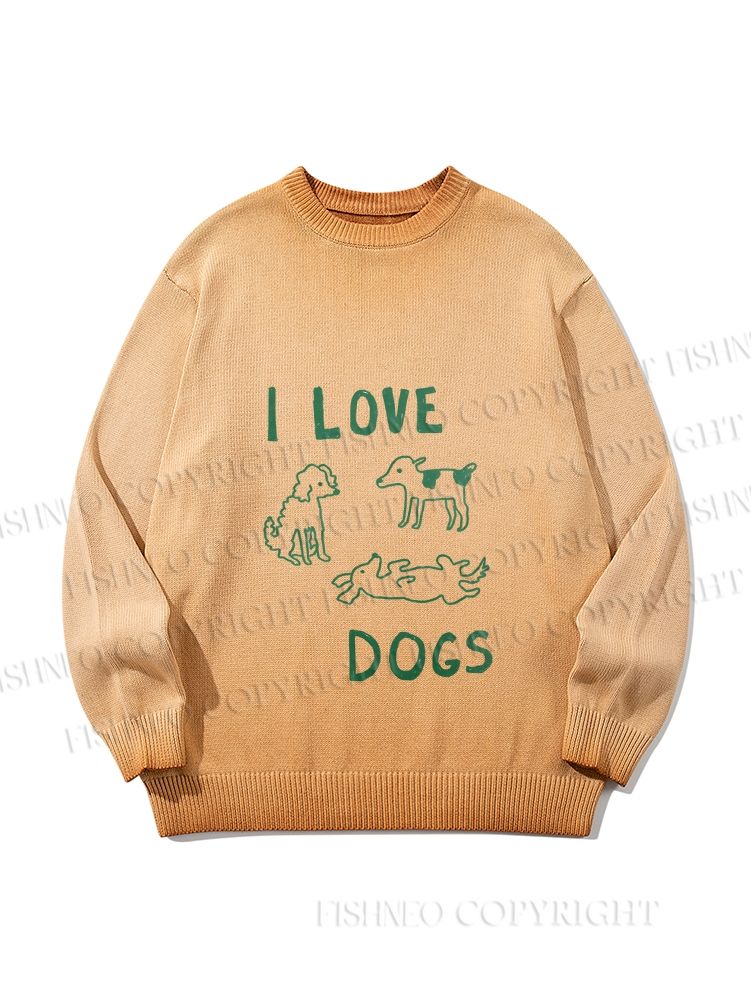 Unisex I Love Dogs Gradient Casual sweater
