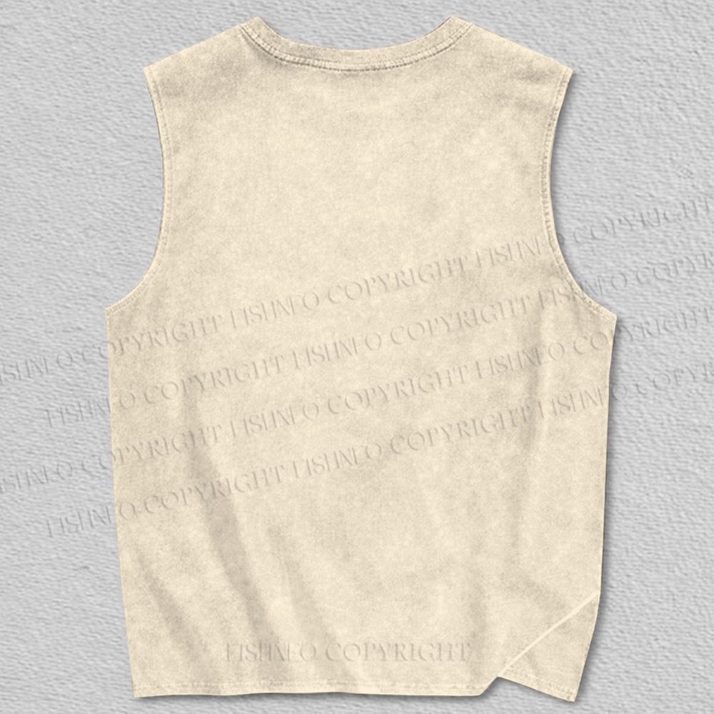 Unisex Vintage Cat on Tree Printed Tank Top