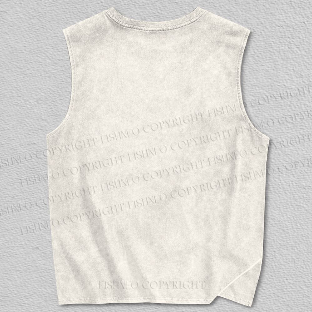 Unisex Blue Octopus Watercolor Smudge Printed Tank Top