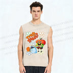 Unisex Spongebob Halloween Printed Washed Tank Top