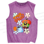 Unisex Spongebob Halloween Printed Washed Tank Top