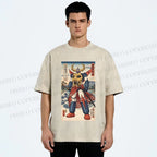 Unisex Japanese Ukiyo-e Mazinger Z Printed Washed Tee