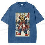 Unisex Japanese Ukiyo-e Mazinger Z Printed Washed Tee