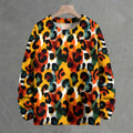 Autum Style Leopard Print Crew Neck Sweater
