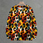 Autum Style Leopard Print Crew Neck Sweater