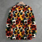 Autum Style Leopard Print Crew Neck Sweater