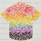 Lepord Print in Rainbow Hawaiian Shirt