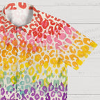 Lepord Print in Rainbow Hawaiian Shirt