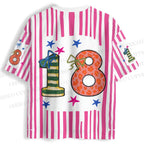 Festive Striped Dachshund Jersey Shirts