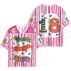 Festive Striped Dachshund Jersey Shirts