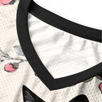 Vintage Black Cat on Sakura Tree Jersey Tank