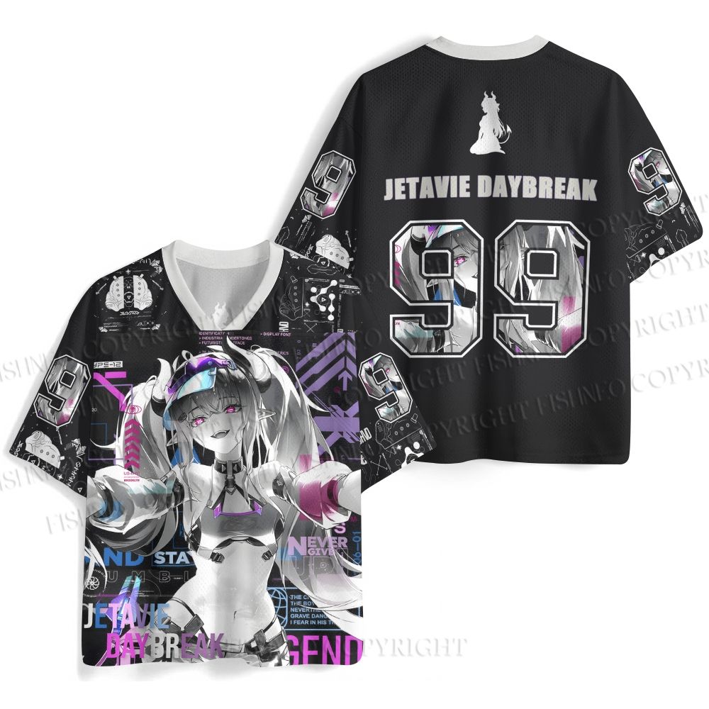 Cyberpunk Girl With Horns Jersey Shirts