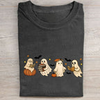 Ghost Reading Book Folded Washed T-shirt