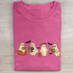 Ghost Reading Book Folded Washed T-shirt