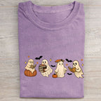 Ghost Reading Book Folded Washed T-shirt