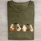 Ghost Reading Book Folded Washed T-shirt