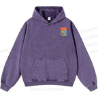 Unisex Casual Japanese Nekomata Printed Double-sided Washed Hoodie