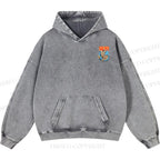 Unisex Casual Japanese Nekomata Printed Double-sided Washed Hoodie