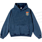 Unisex Casual Japanese Nekomata Printed Double-sided Washed Hoodie
