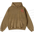 Unisex Casual Riding Bicycle Samurai Cat Printed Double-sided Washed Hoodie