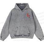Unisex Casual Riding Bicycle Samurai Cat Printed Double-sided Washed Hoodie