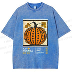 Unisex Yayoi Kusama Halloween Pumpkin Printed Washed Tee