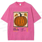Unisex Yayoi Kusama Halloween Pumpkin Printed Washed Tee